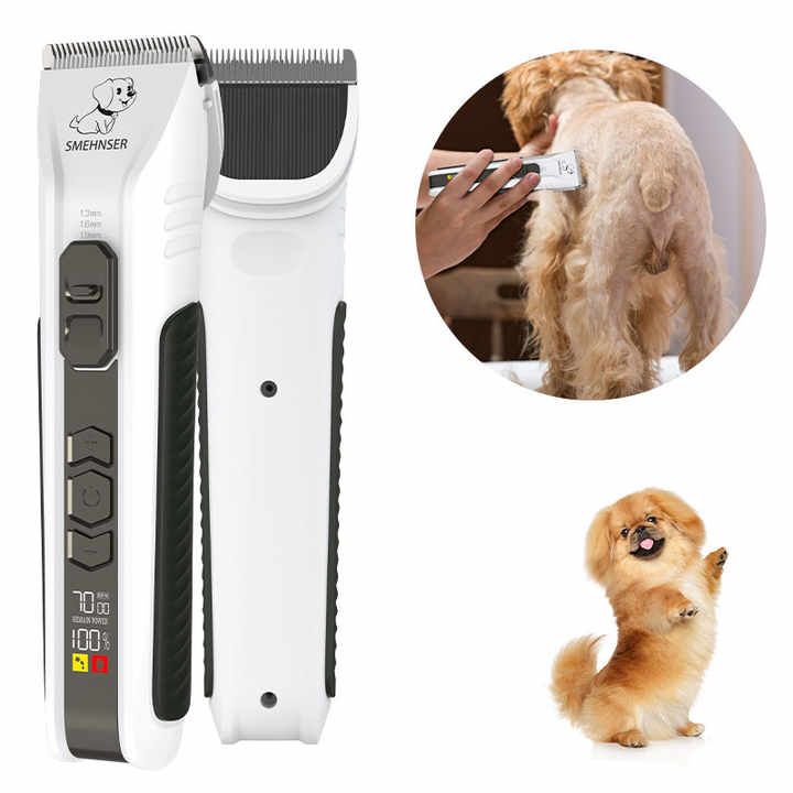 Low Noise Cordless Usb Rechargeable Pet Hair Trimmer With Comb Guides Scissors 